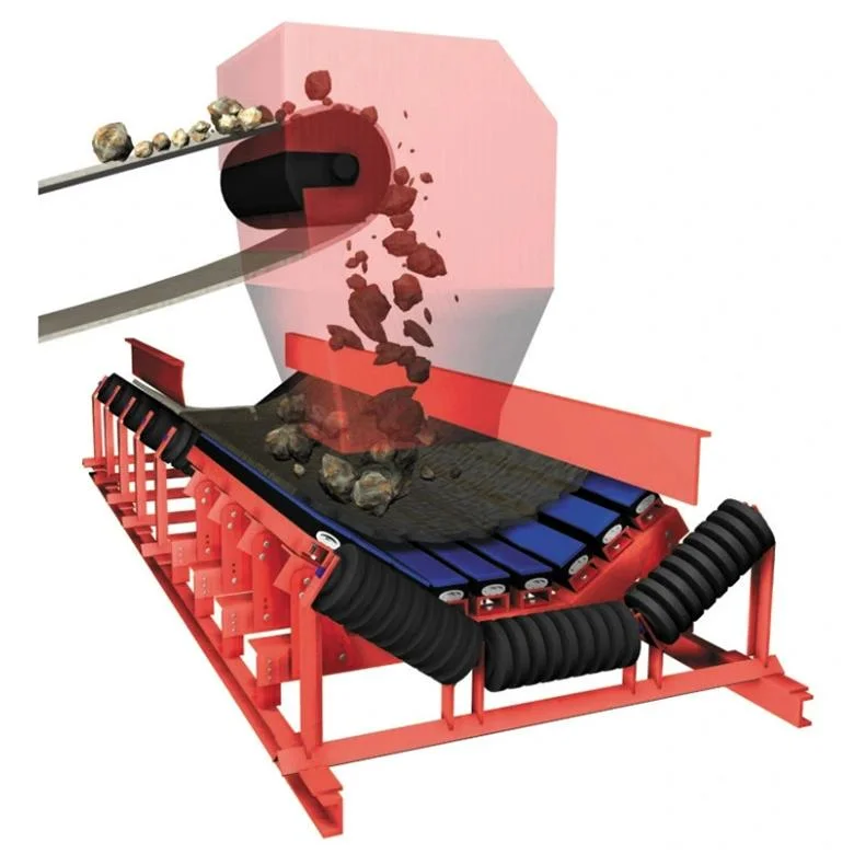 Impact Bed with Buffer Bars for Belt Conveyor Machine