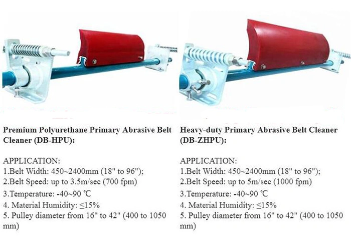 Polyurethane Primary Secondary Conveyor Belt Cleaner Scraper