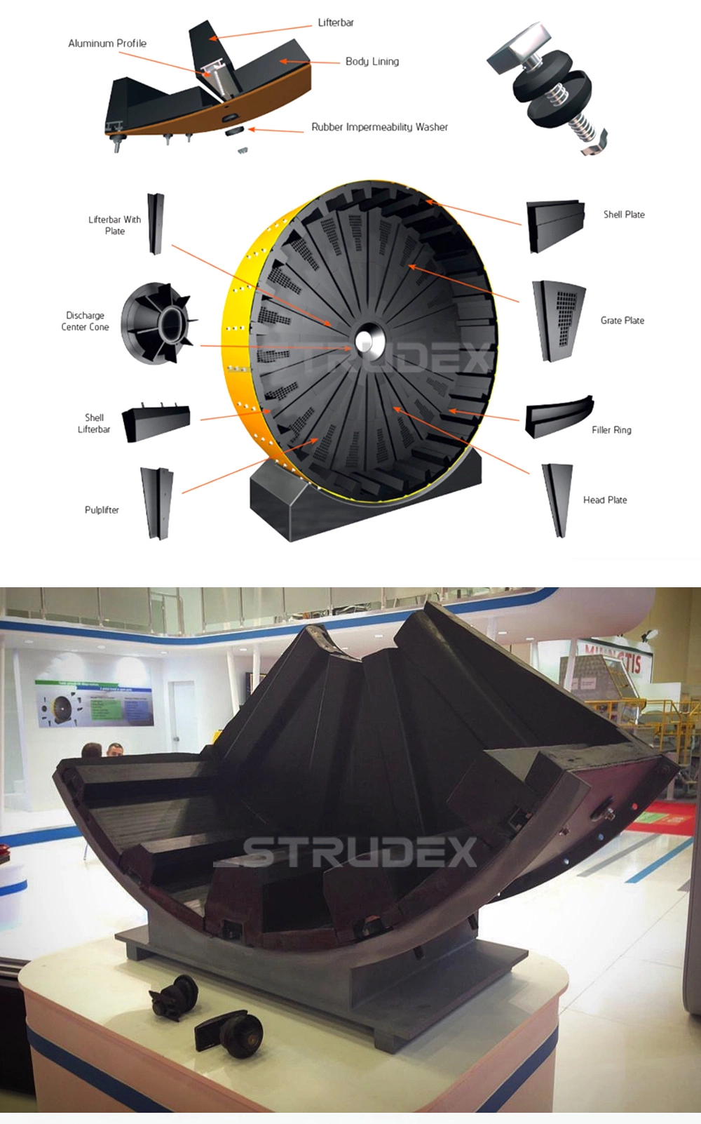 High Abrasion Resistance Rubber Lining for Sag and AG Mills